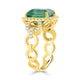 4.6ct Emerald Rings with 0.45tct Diamond set in 14K Yellow Gold