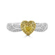 0.26tct Yellow Diamond ring with 0.27tct accent diamonds set in 18K two tone gold