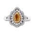 0.18Ct Yellow Diamond Ring With 0.40Tct Mixed Diamond Accents In 18K Two Tone Gold