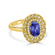 1.52ct Sapphire Rings with 0.23tct diamonds set in 14KT yellow gold