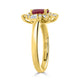 1.26ct Ruby Ring With 0.49tct Diamonds Set In 14kt Yellow Gold