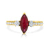 1.28ct Ruby Ring With 0.40tct Diamonds Set In 14kt Yellow Gold