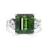 9.23ct Tourmaline ring with 0.48tct diamonds set in 14kt white gold