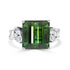 9.23ct Tourmaline ring with 0.48tct diamonds set in 14kt white gold