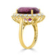 18.44ct Grape Garnet Ring With 2.46ct Diamonds Set In 14K Yellow Gold