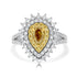0.51tct Yellow Diamonds Rings with 1.31tct white diamonds set in 14kt two tone gold