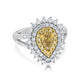 0.51tct Yellow Diamonds Rings with 1.31tct white diamonds set in 14kt two tone gold