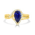 1.74ct Sapphire Ring with 0.15tct Diamonds set in 14K Yellow Gold