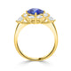 1.75ct Sapphire Ring with 0.62tct Diamonds set in 14K Yellow Gold