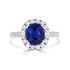 2.23ct Sapphire Ring with 0.63tct Diamonds set in 14K White Gold