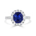 2.23ct Sapphire Ring with 0.63tct Diamonds set in 14K White Gold