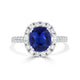 2.23ct Sapphire Ring with 0.63tct Diamonds set in 14K White Gold