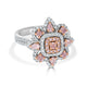 0.7ct Pink Diamond Ring with 0.77ct Diamonds set in 14K Two Tone