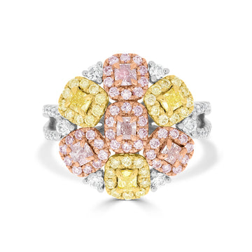 0.41tct Pink Diamond Ring with 1.36tct Diamond set in 14K Two Tone gold