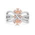 0.57ct Pink Diamond Ring with 0.47ct Diamonds set in 14K Two Tone