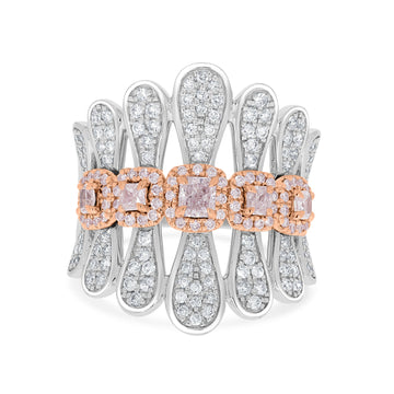 0.54tct Pink Diamond Ring with 0.9tct Diamonds set in 14K Two Tone gold