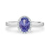 1.11ct Tanzanite Rings with 0.09tct diamonds set in 14kt white gold