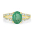 1.88ct Emerald Rings  with 0.3tct diamonds set in 14kt yellow gold