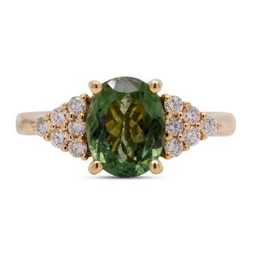 1.84ct Tourmaline Ring With 0.25tct Diamonds In 14K Yellow Gold
