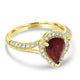 1.93Ct Ruby Ring With 0.44Tct Diamonds Set In 18K Yellow Gold