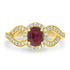 1.15Ct Ruby Ring With 0.27Tct Diamonds Set In 18K Yellow Gold