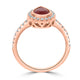 1.08Ct Ruby Ring With 0.32Tct Diamonds Set In 14K Rose Gold