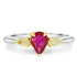 0.74Ct Ruby Ring With 0.26Tct Diamonds Set In 18K Two Tone Gold
