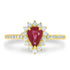 0.89Ct Ruby Ring With 0.40Tct Diamonds In 14K Yellow Gold