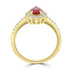 0.78Ct Ruby Ring With 0.37Tct Diamonds Set In 14K Yellow Gold