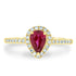 1.01Ct Ruby Ring With 0.29Tct Diamonds Set In 18K Yellow Gold