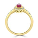 1.01Ct Ruby Ring With 0.29Tct Diamonds Set In 18K Yellow Gold