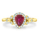 1.01Ct Ruby Ring With 0.23Tct Diamonds Set In 18K Yellow Gold