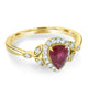 1.01Ct Ruby Ring With 0.23Tct Diamonds Set In 18K Yellow Gold