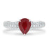 1.43Ct Ruby Ring With 0.39Tct Diamonds Set In 14K White Gold