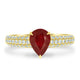 1.23Ct Ruby Ring With 0.41Tct Diamonds Set In 14K Yellow Gold