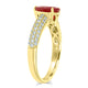1.23Ct Ruby Ring With 0.41Tct Diamonds Set In 14K Yellow Gold