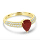 1.23Ct Ruby Ring With 0.41Tct Diamonds Set In 14K Yellow Gold