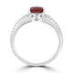 1.12Ct Ruby Ring With 0.30Tct Diamonds Set In 18K White Gold
