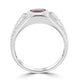 1.25Ct Ruby Ring With 0.03Tct Diamonds Set In 18K White Gold