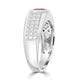 1.25Ct Ruby Ring With 0.03Tct Diamonds Set In 18K White Gold