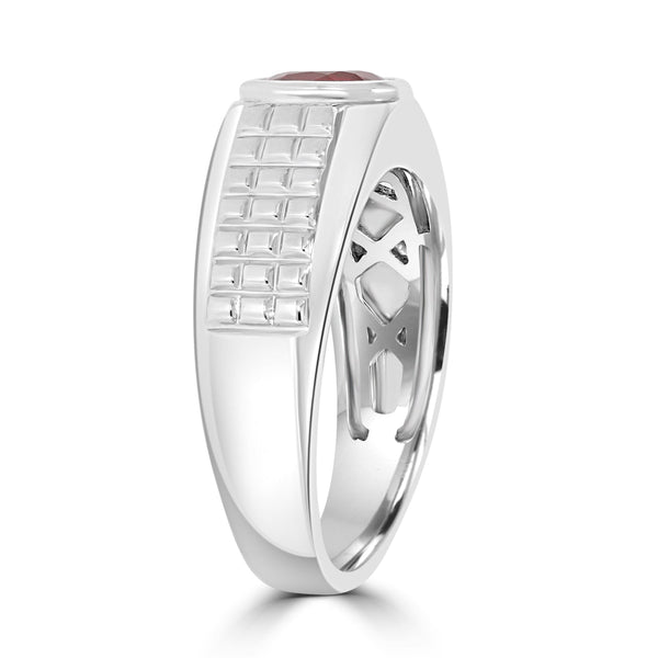 1.25Ct Ruby Ring With 0.03Tct Diamonds Set In 18K White Gold