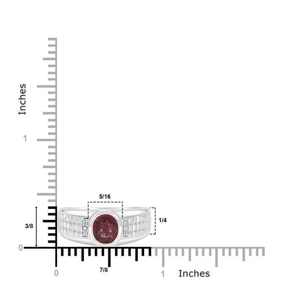 1.25Ct Ruby Ring With 0.03Tct Diamonds Set In 18K White Gold