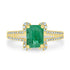 1.53ct Emerald Rings with 0.20tct diamonds set in 14kt yellow gold