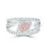 0.08Tct Pink Diamond Ring With 0.91Tct Diamond Accents Set In 14K Two Tone Gold