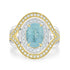 Unique Teal 2.54ct Paraiba Tourmaline Ring With 0.58tct Diamond Accents In 18K Two Tone Gold