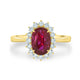 2.03Ct Ruby Ring With 0.36Tct Diamonds Set In 18K Yellow Gold