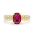 1.57Ct Ruby Ring With 0.34Tct Diamonds Set In 14K Yellow Gold
