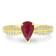 1.12Ct Ruby Ring With 0.37Tct Diamonds Set In 14K Yellow Gold