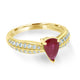 1.12Ct Ruby Ring With 0.37Tct Diamonds Set In 14K Yellow Gold