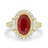 4.43Ct Ruby Ring With 0.72Tct Diamonds Set In 14K Yellow Gold